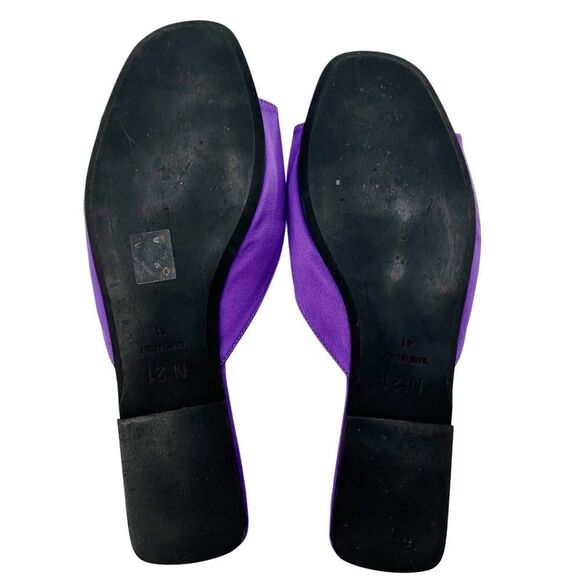 N°21 Purple Sandal Slide Crystal Accent Slippers Size 11 - Picture 6 of 12